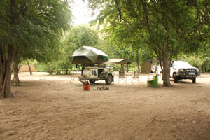Okavango Panhandle. Tsodilo Hills campsite