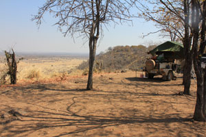 Hwange National Park. Sinamatella Camp campsite.