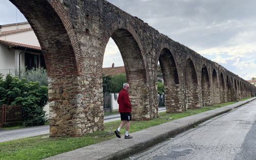 A Roman aquaduct.