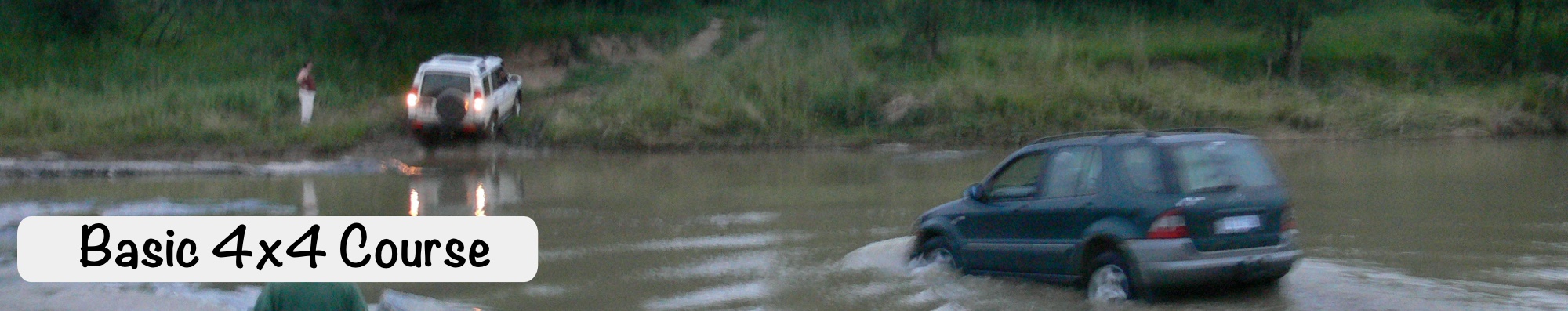 Driving across a river at Stoney Ridge.