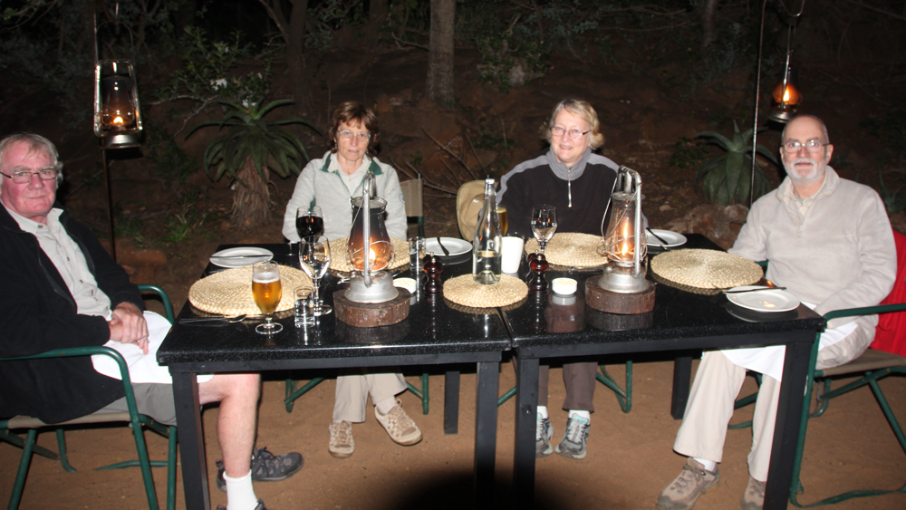 The 4 of us at our table for our evening meal.