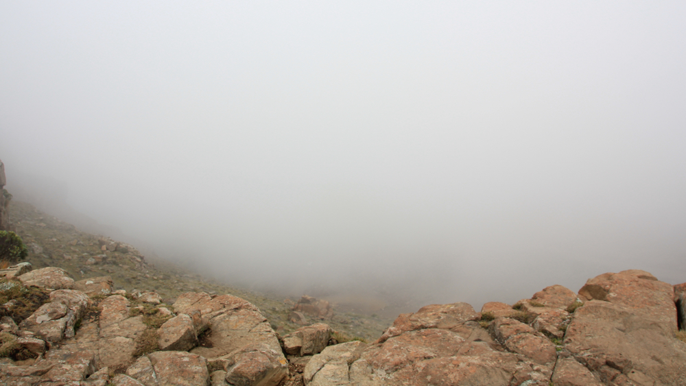 Cloud covering the view down the valley.