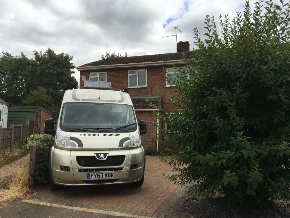 Our camper just fitted on the driveway.