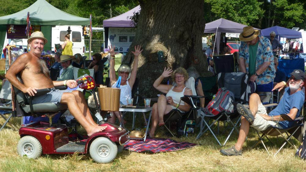 A much cooler spot under a large tree.