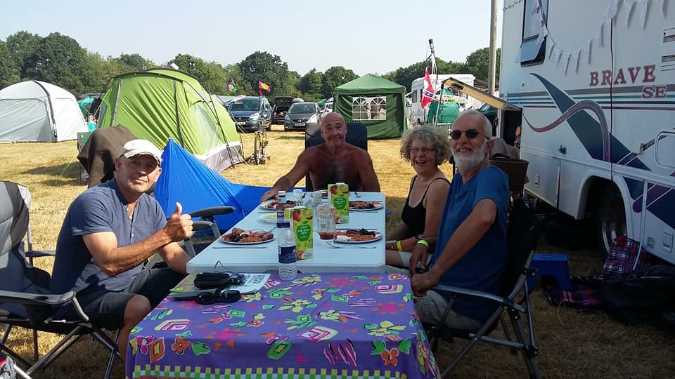 A meal outside Bertha.