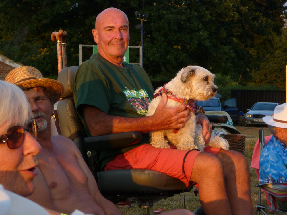 Jella sitting on Paul's lap.