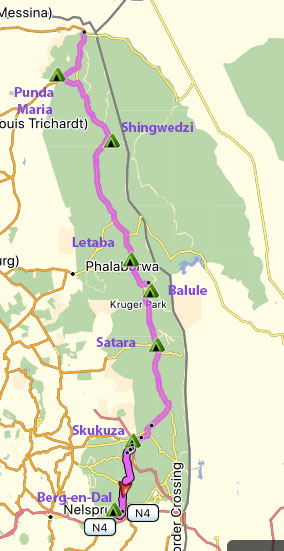 Map of our route.