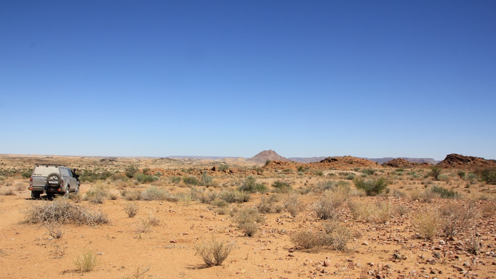  Driving through the dry Park.