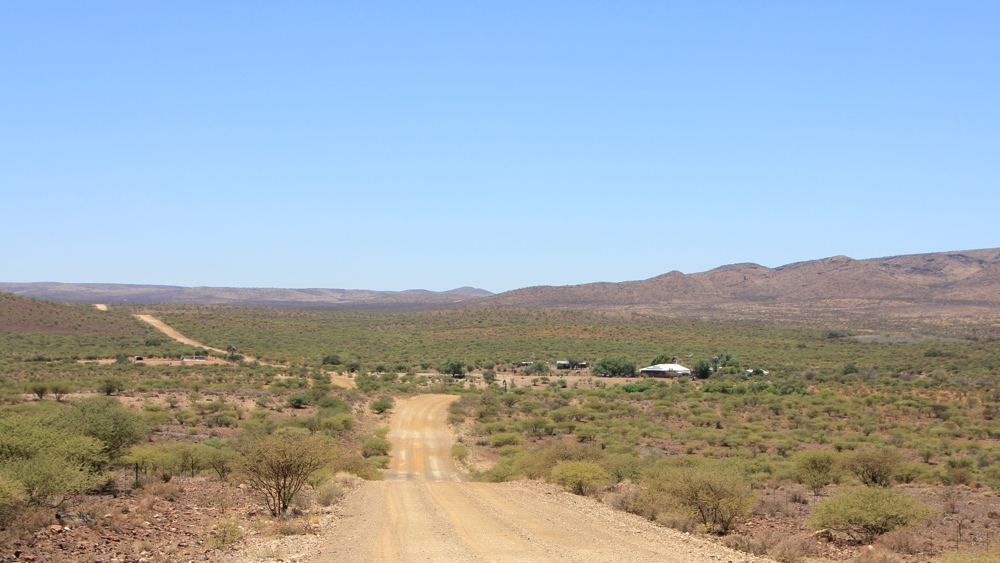 A farm in the distance.