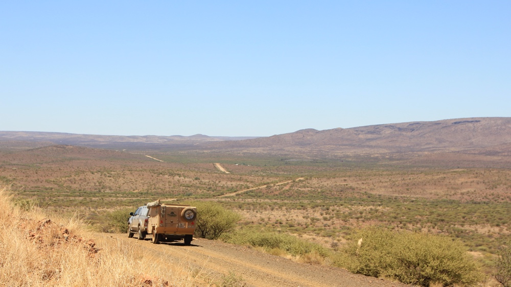 A winding gravel road.