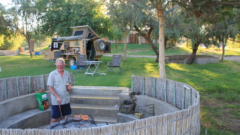  Our shady campsite at Norotshama River Resort.