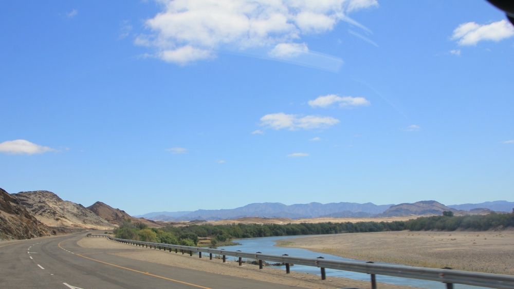  Driving right next to the river.
