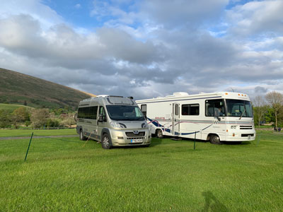 Our van next to Paul and Jella's winnebago