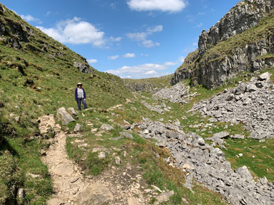 following the dry river upstream