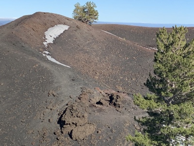Part f the crater with the caldera below.