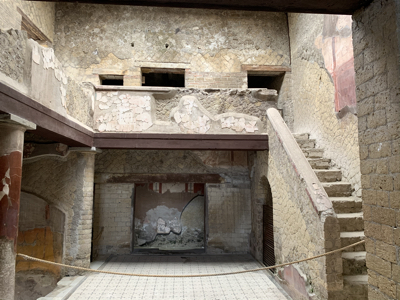 Stairs to an upper floor still in tact.