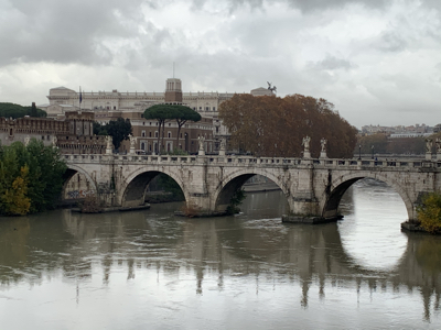 The Ponte Sant'Angelo over the River Tiber.