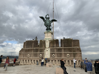 he statue of St. Michael the archangel is situated at the top of the castle.