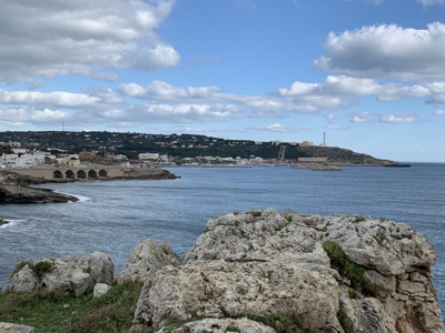a good view across the bay with the lighthouse in the distance.