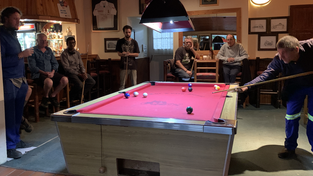 Friday night pool competition.