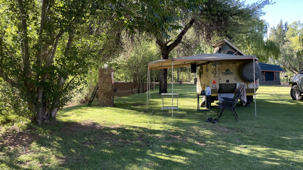 Our campsite at RIver Destiny Lodge.