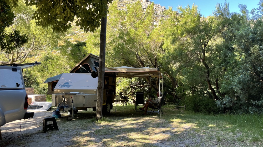 Our campsite amongst the trees.