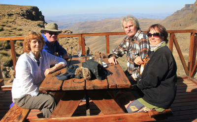A drink at the hotel at the top of the Sani Pass.