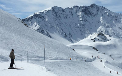 Kevin on one of the ski runs at Les Arcs.